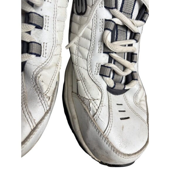 Skechers Sport Mens Lace-Up Walking Shoes Size 11.5 White & Navy Leather/Synthet - Picture 7 of 12
